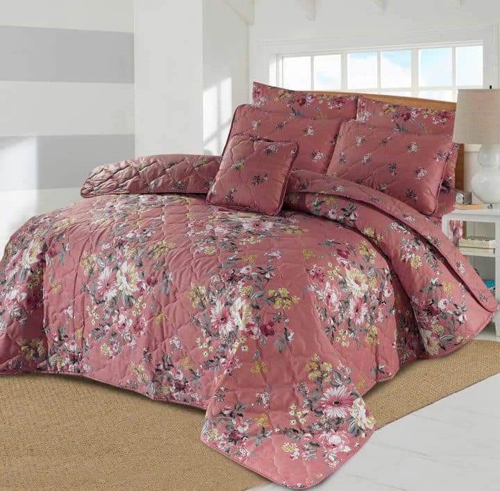 7 Pcs Quilted Comforter Set – Plum Blossom