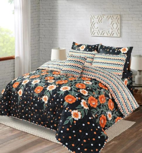 7 Pcs Quilted Comforter Set – Buttercup
