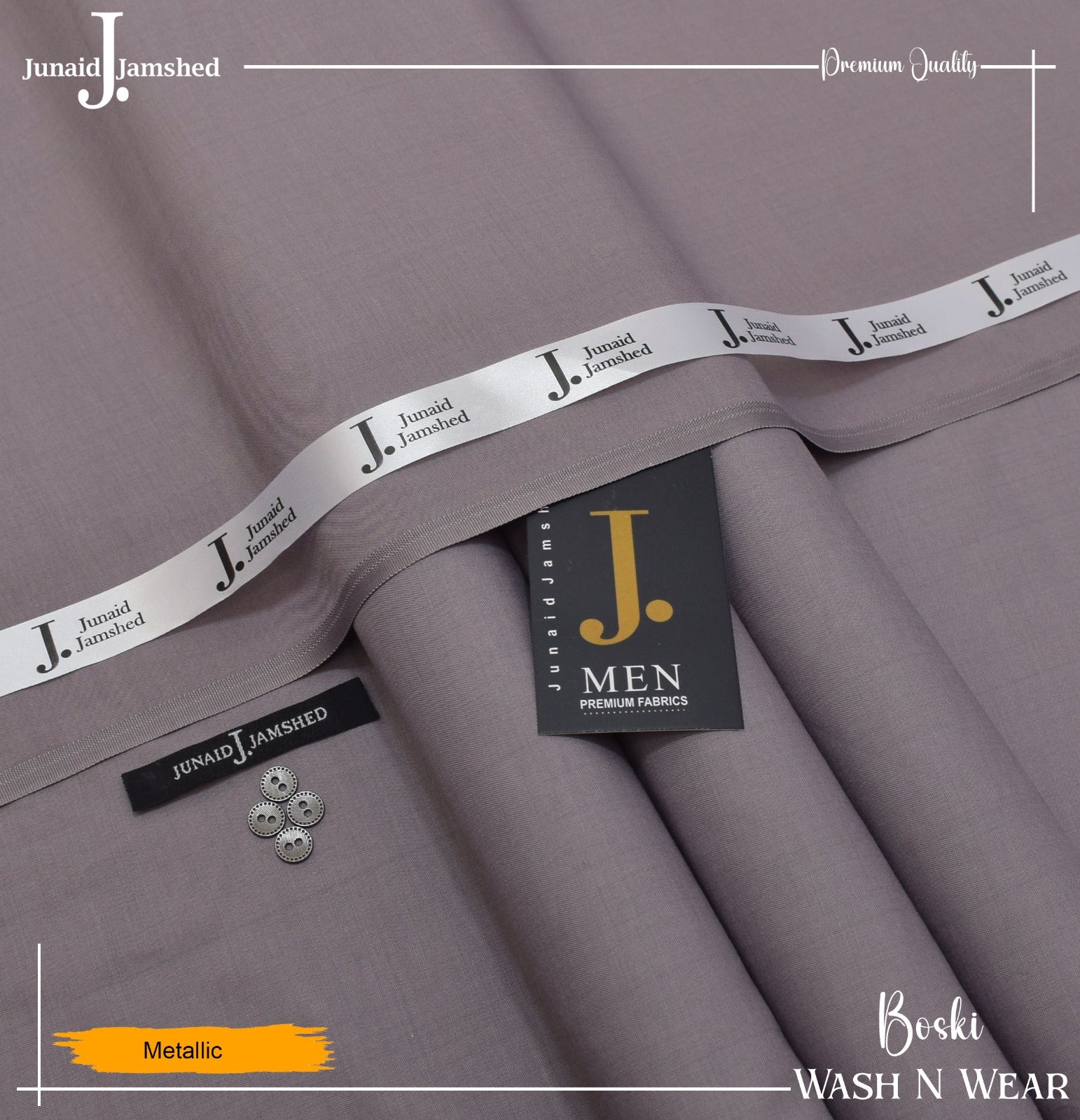 J. Junaid Jamshed wash and Wear Booski - Metallic