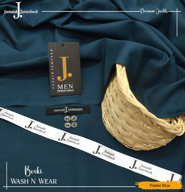 J. Junaid Jamshed wash and Wear Booski - Pastal Blue