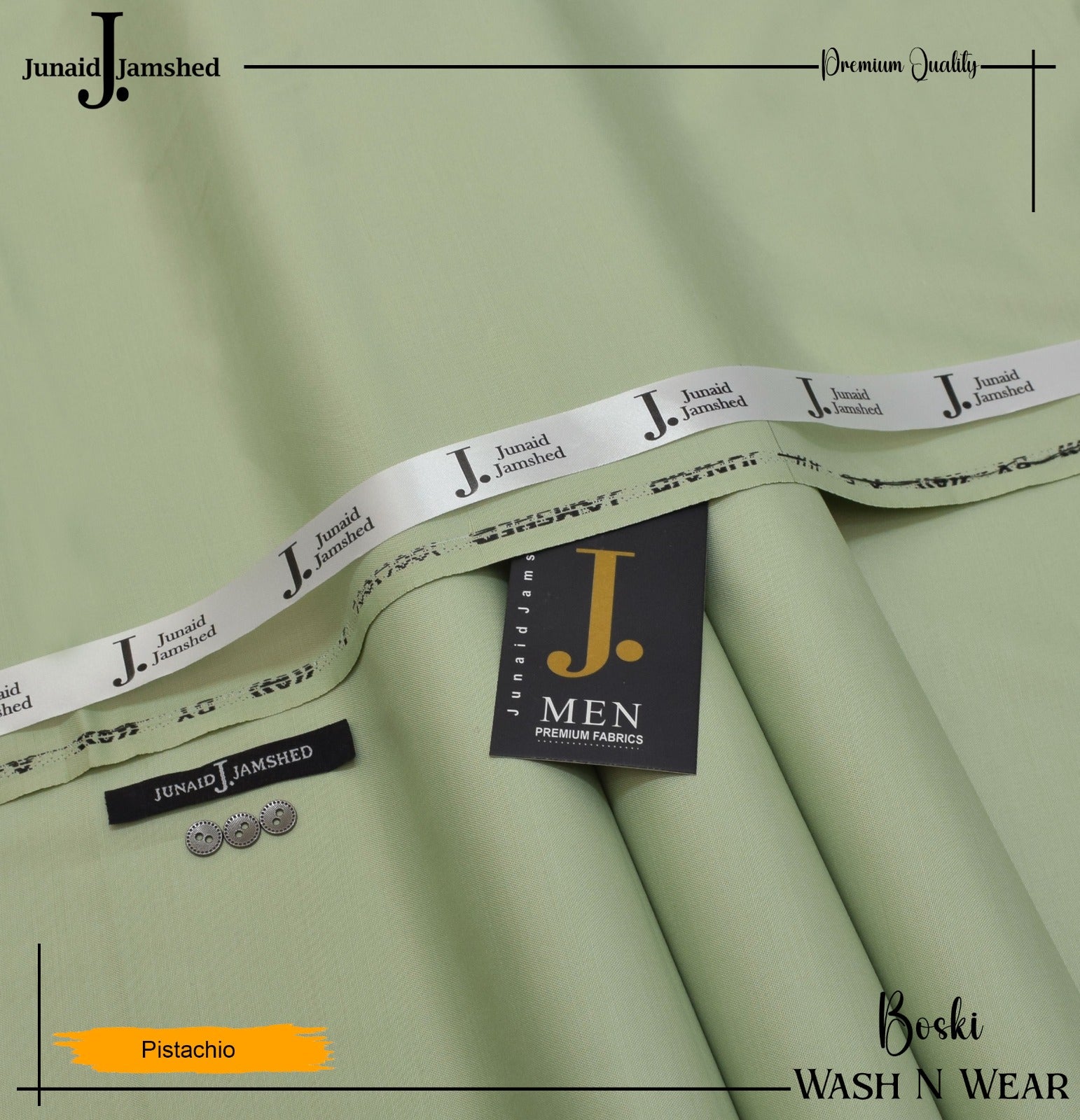 J. Junaid Jamshed wash and Wear Booski - Pistachio