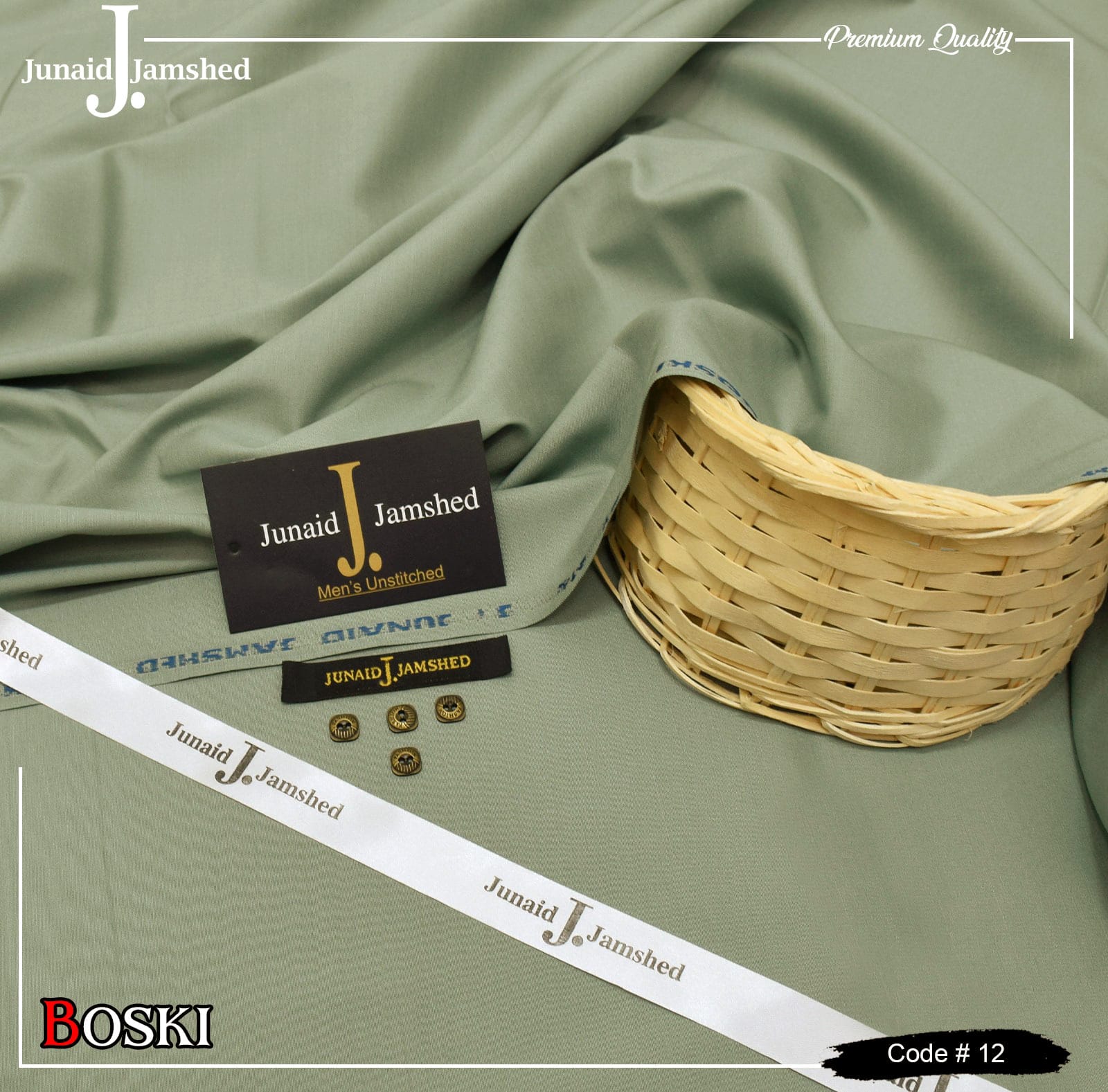 J. Junaid Jamshed wash and Wear Booski - Pista