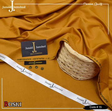 J. Junaid Jamshed wash and Wear Booski - Mustard 1