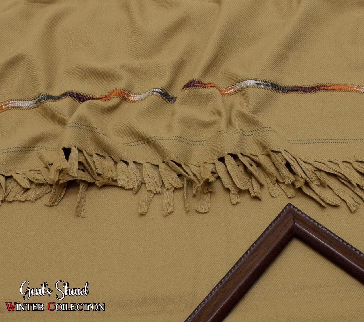 Mens Winter Wool shawl-mustard