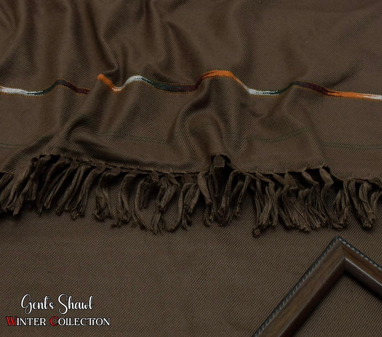 Mens Winter Wool shawl-brown