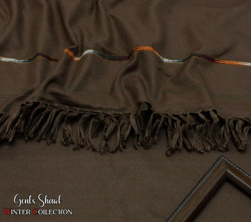 Mens Winter Wool shawl-brown