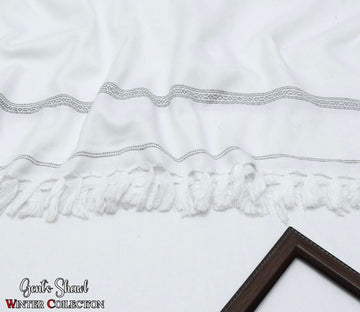 Mens Winter Wool shawl-white