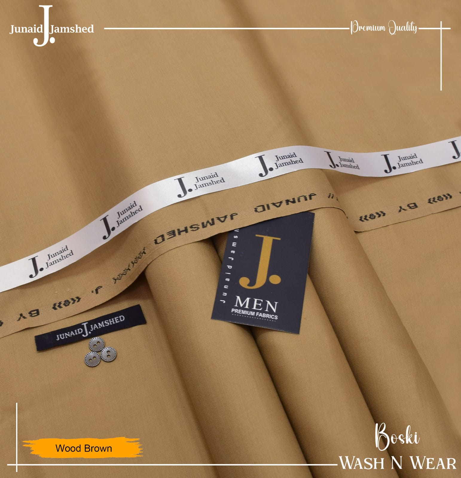 J. Junaid Jamshed wash and Wear Booski - Golden Blue