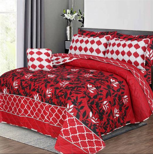 7 Pcs Quilted Comforter Set –