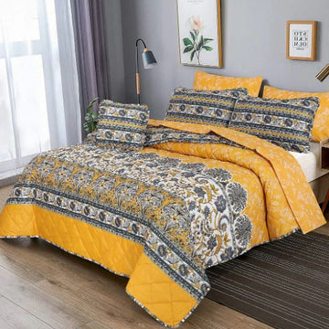 7 Pcs Quilted Comforter Set – Flori